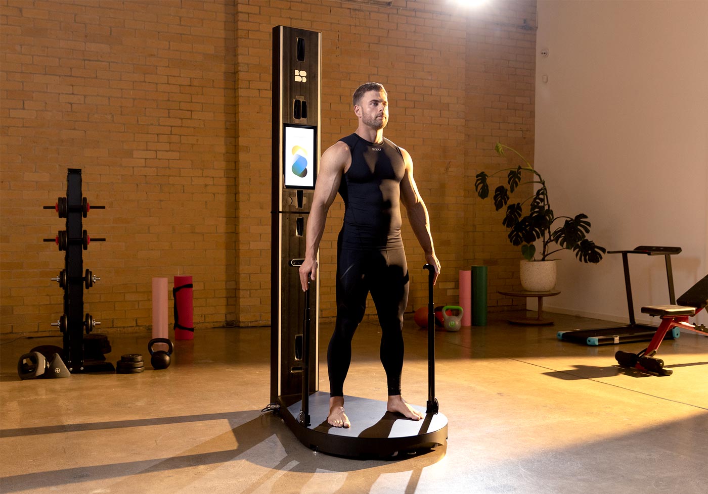 Man getting scanned in gym